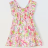 Blukids Abito a balze in puro cotone neonata- Vestitini