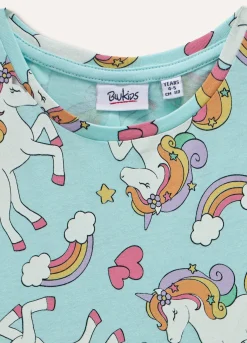 Blukids Abito a maniche corte in puro cotone bambina- Vestiti