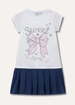 Blukids Abito corto con gonna a pieghe bambina- Vestiti