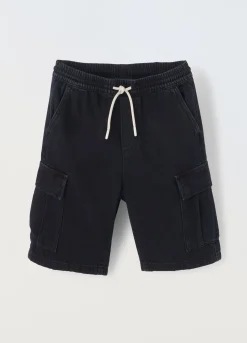 Blukids Bermuda cargo in denim di cotone ragazzo- Jeans