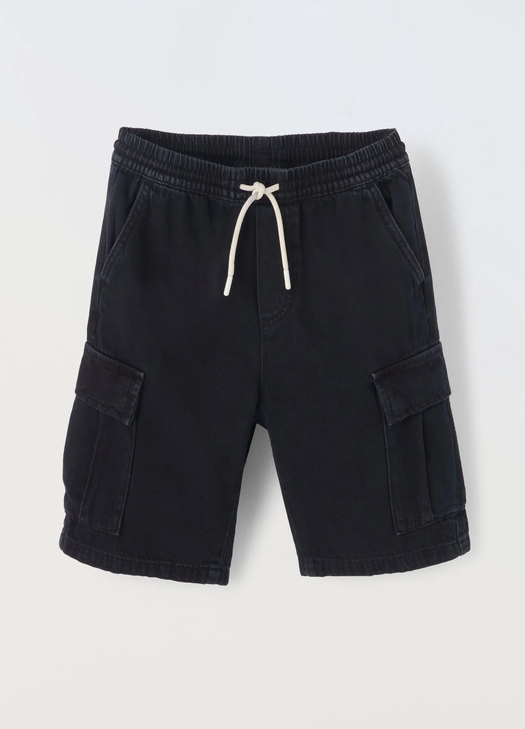 Blukids Bermuda cargo in denim di cotone ragazzo- Jeans