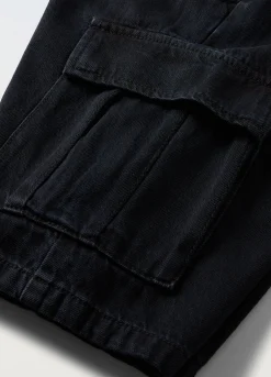 Blukids Bermuda cargo in denim di cotone ragazzo- Jeans