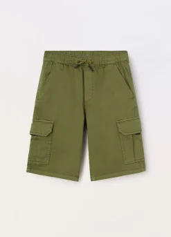 Blukids Bermuda cargo in french terry denim ragazzo- Jeans