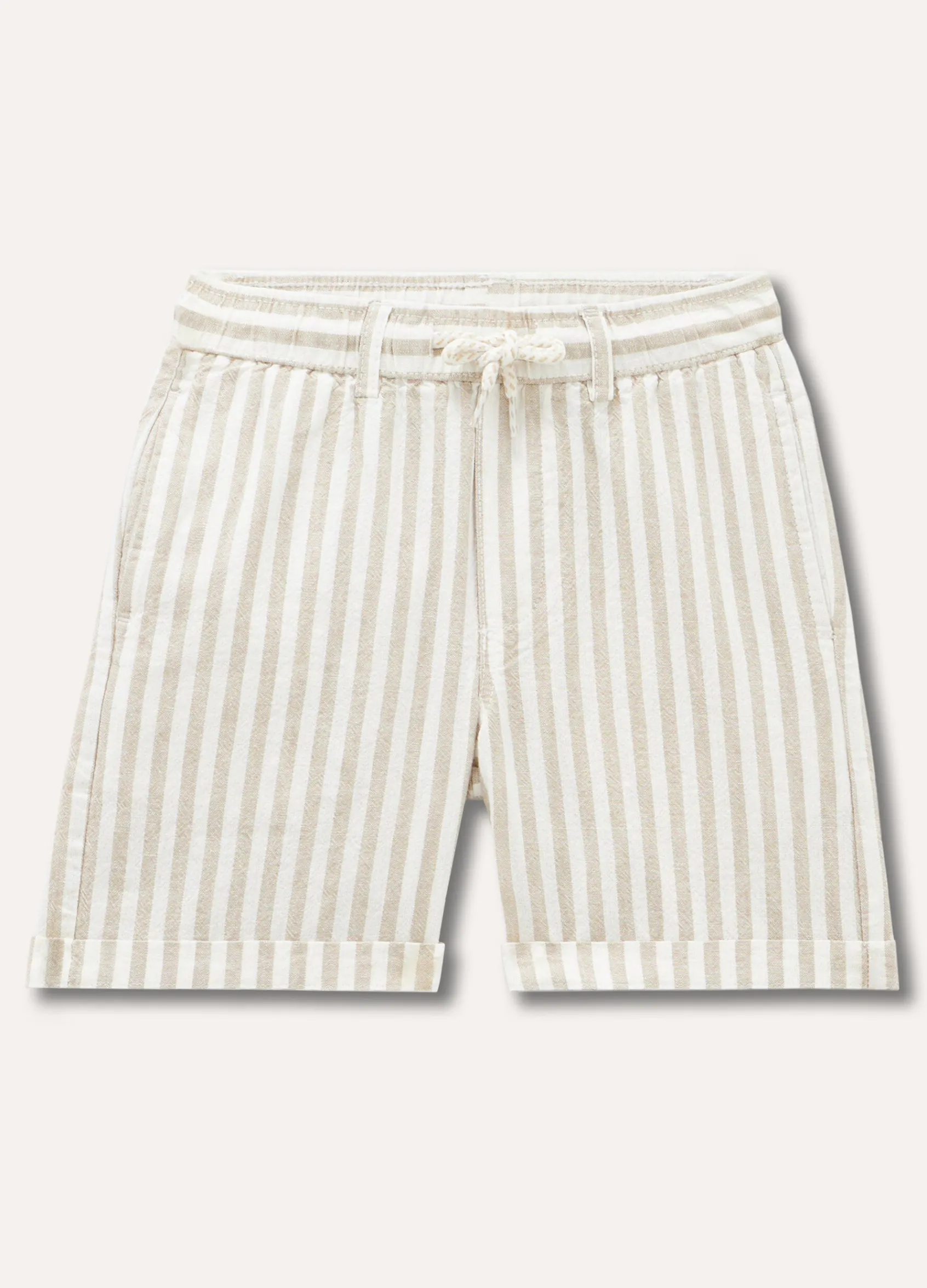 Blukids Bermuda in misto lino rigato bambino-Bambino Pantaloni