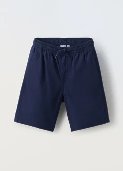 Blukids Bermuda misto lino ragazzo- Pantaloni