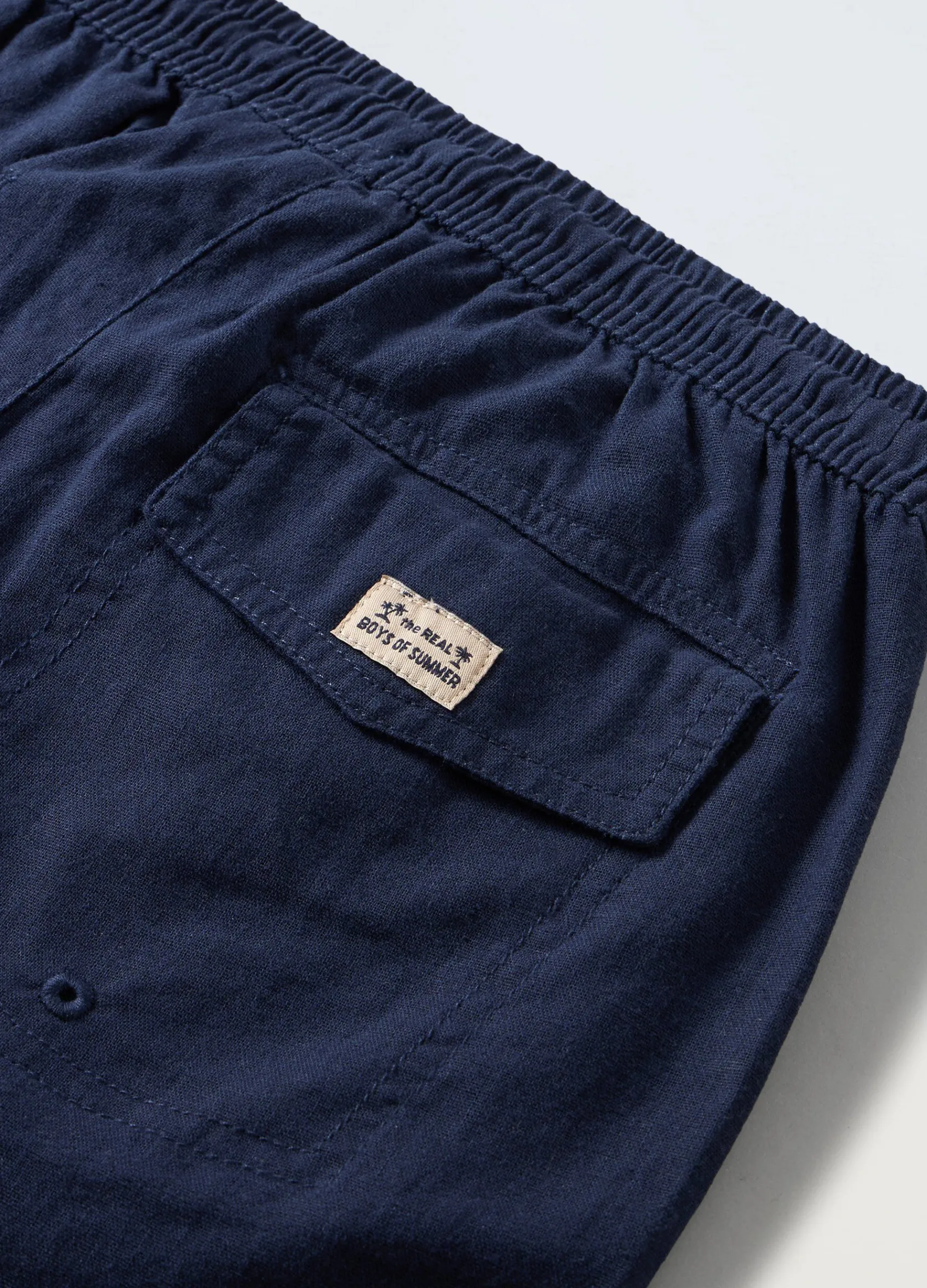 Blukids Bermuda misto lino ragazzo- Pantaloni