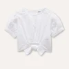 Blukids Blusa in puro cotone sangallo bambina- Camicie