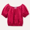 Blukids Blusa in puro cotone sangallo ragazza- Camicie