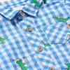 Blukids Camicia body a quadri con stampa in puro cotone neonato- Camicie