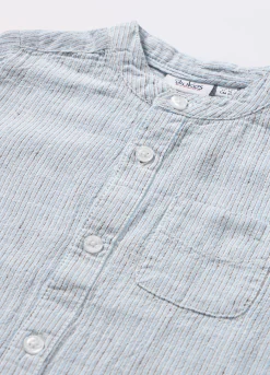 Blukids Camicia coreana misto lino neonato- Camicie