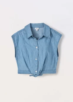 Blukids Camicia in chambray di puro cotone bambina- Camicie