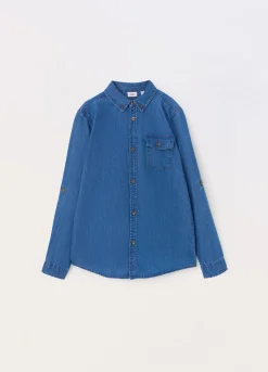 Blukids Camicia in chambray di puro cotone ragazzo- Camicie