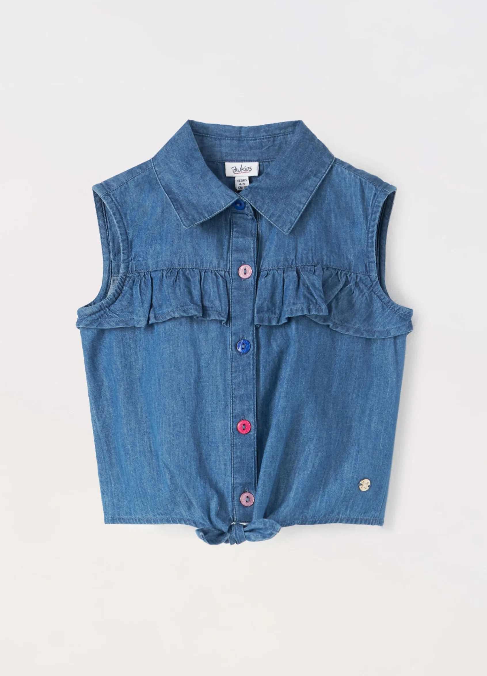 Blukids Camicia in chambray di puro cotone bambina- Camicie
