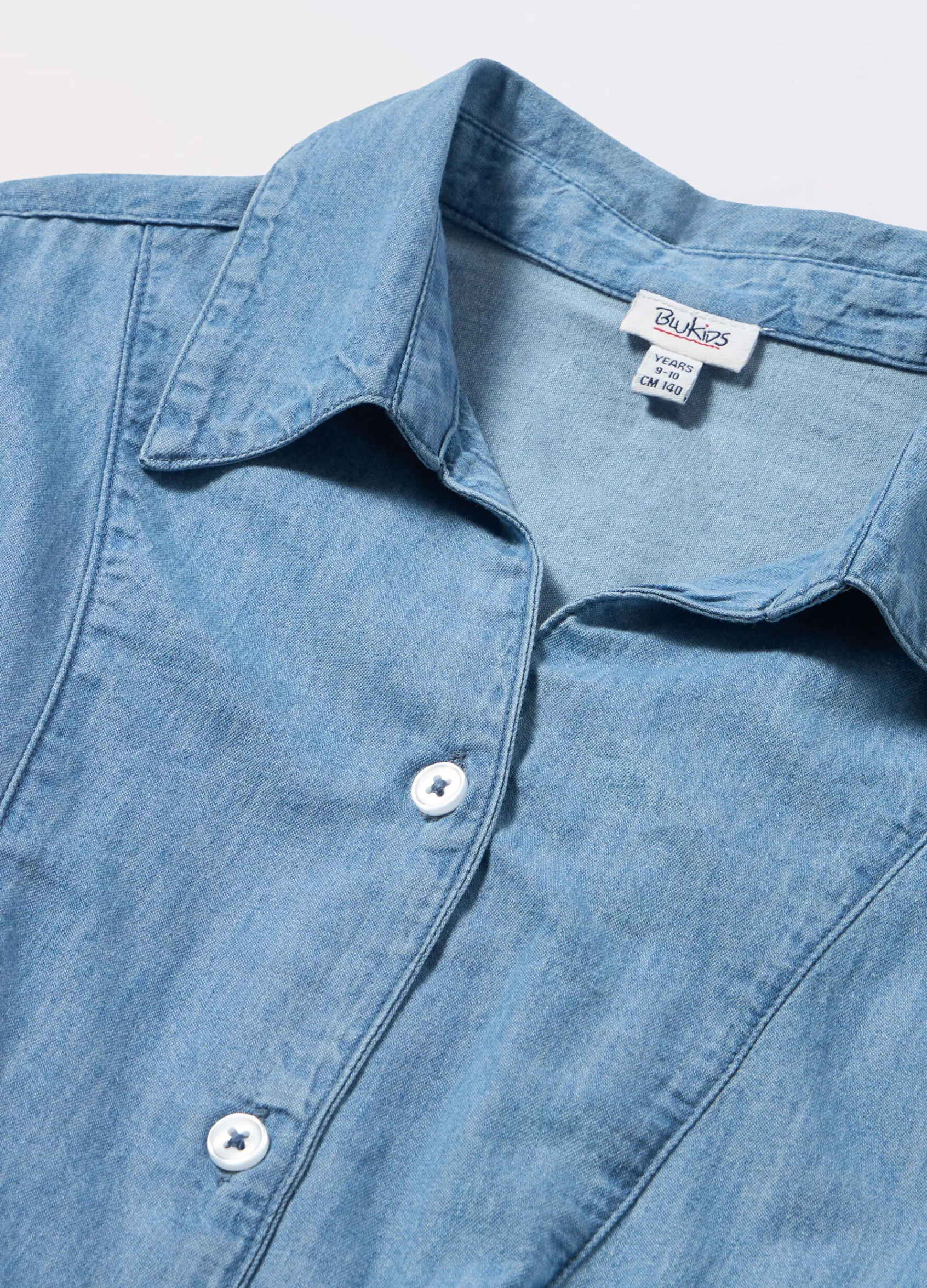 Blukids Camicia in chambray di puro cotone bambina- Camicie