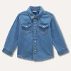 Blukids Camicia in denim di puro cotone neonato- Camicie