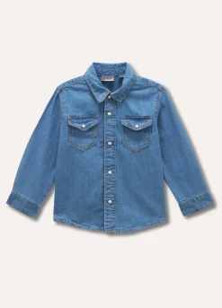Blukids Camicia in denim di puro cotone neonato- Camicie