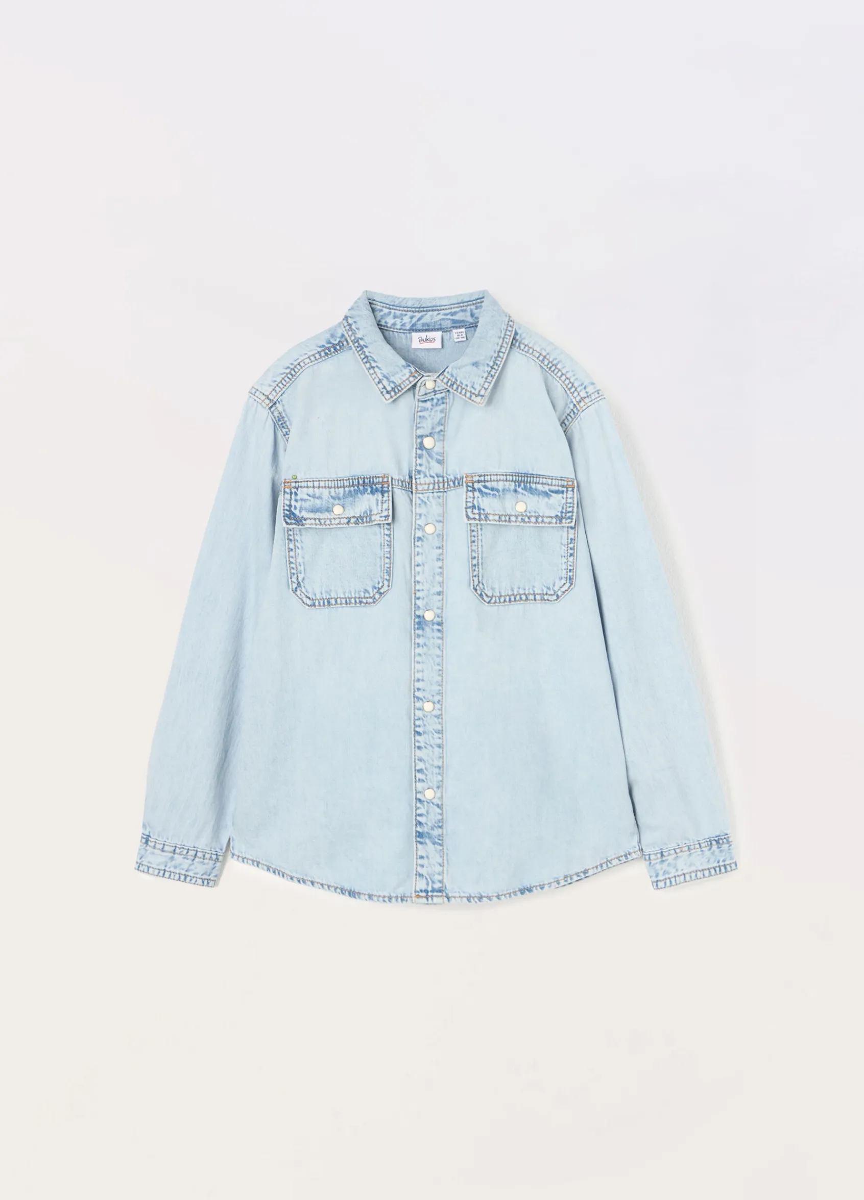 Blukids Camicia in denim di puro cotone ragazzo- Camicie