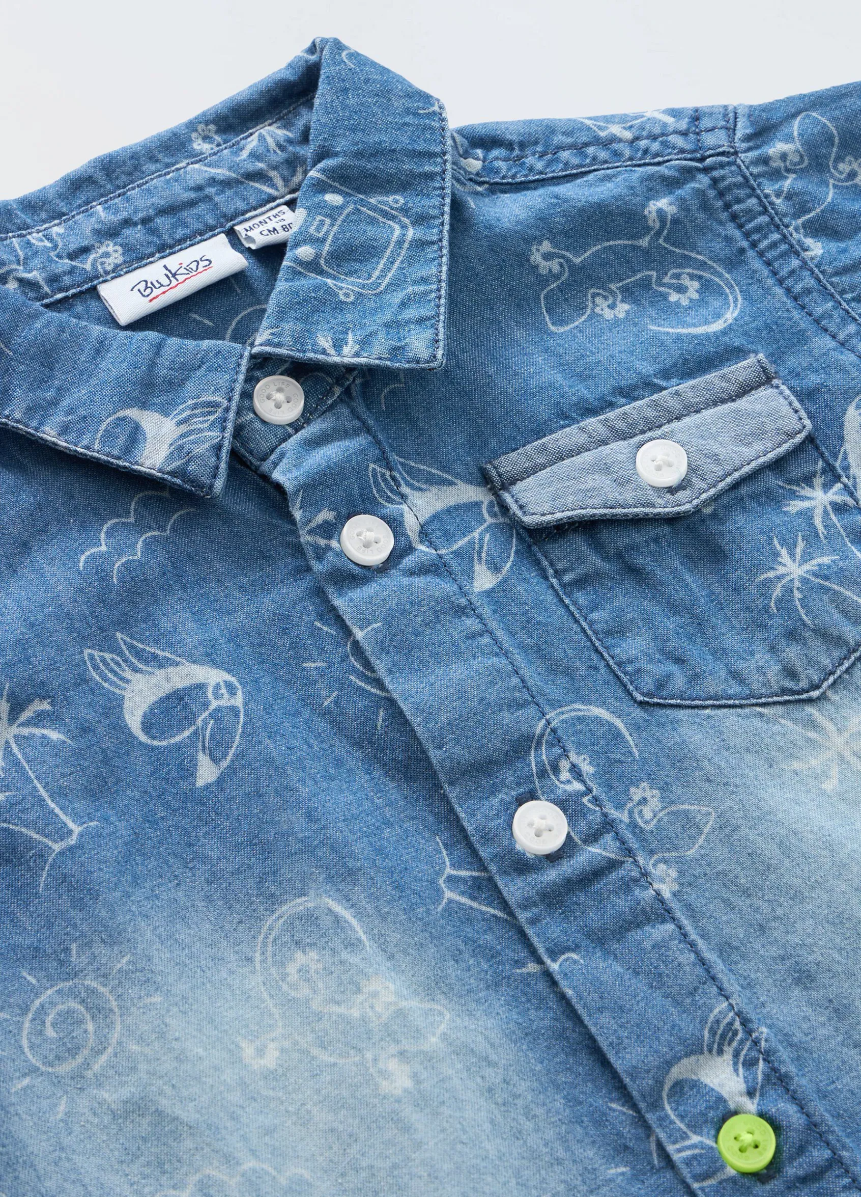 Blukids Camicia in denim di puro cotone neonato- Camicie