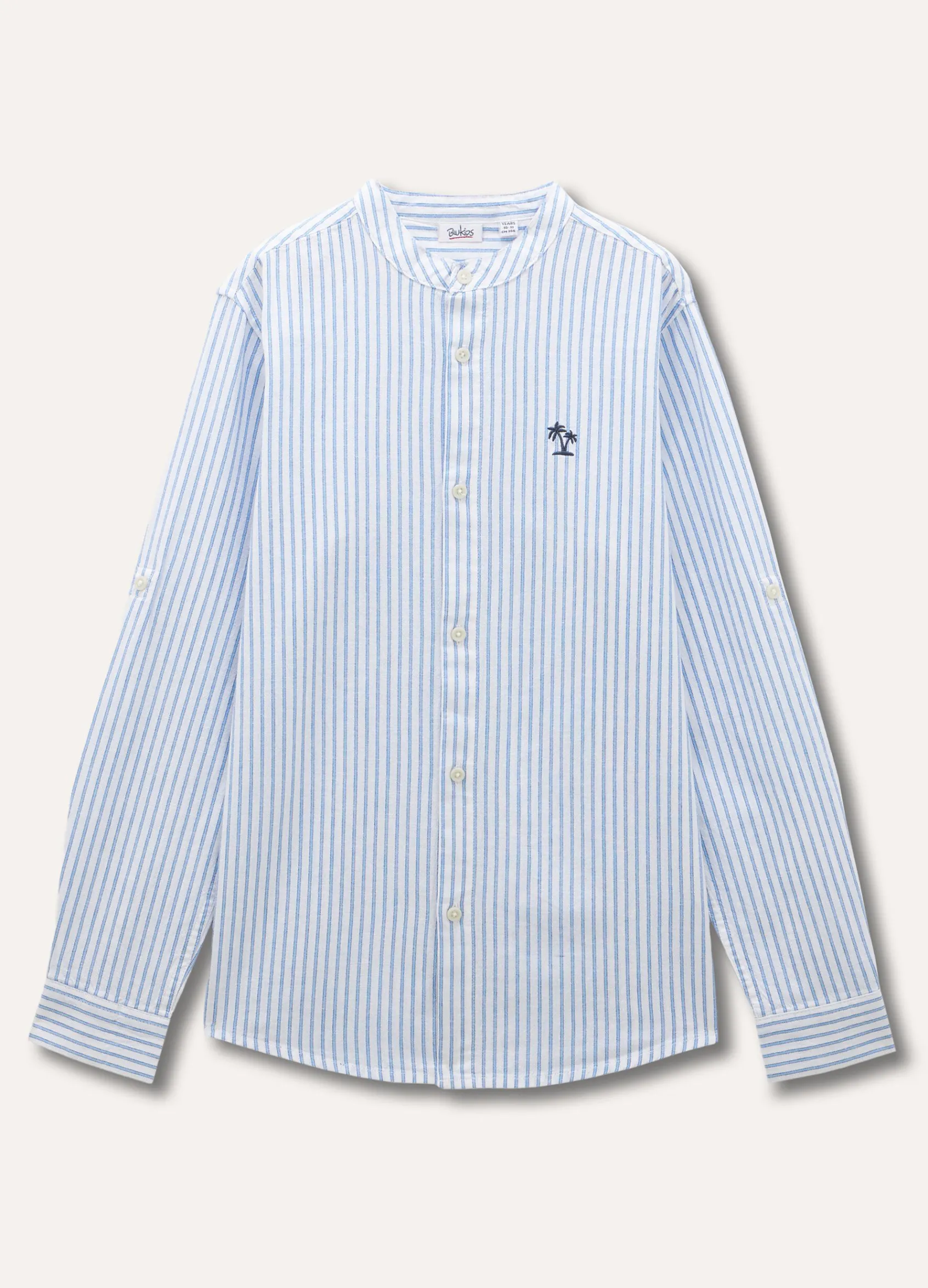 Blukids Camicia rigata in misto lino ragazzo- Camicie