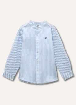 Blukids Camicia rigata in misto lino bambino-Bambino Camicie