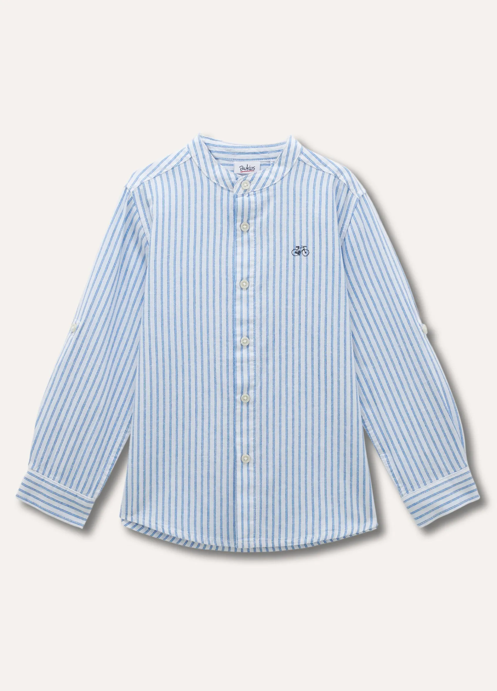 Blukids Camicia rigata in misto lino bambino-Bambino Camicie