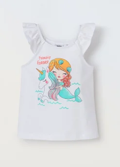 Blukids Canotta con stampa glitter bambina- T-shirt