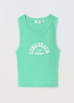 Blukids Canotta in costina di cotone stretch ragazza- T-shirt