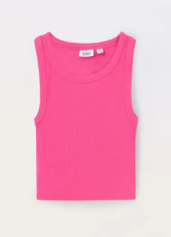 Blukids Canotta in costina di cotone stretch ragazza- T-shirt
