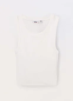 Blukids Canotta in costina di cotone stretch ragazza- T-shirt