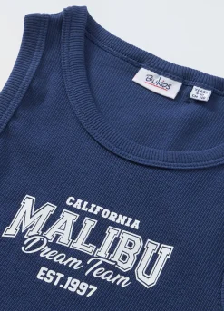 Blukids Canotta in costina di cotone stretch ragazza- T-shirt