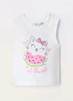 Blukids Canotta in jersey di puro cotone bambina- T-shirt