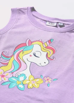 Blukids Canotta in jersey di puro cotone bambina- T-shirt