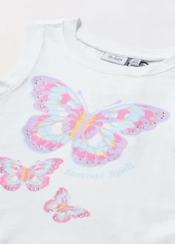 Blukids Canotta in jersey di puro cotone bambina- T-shirt