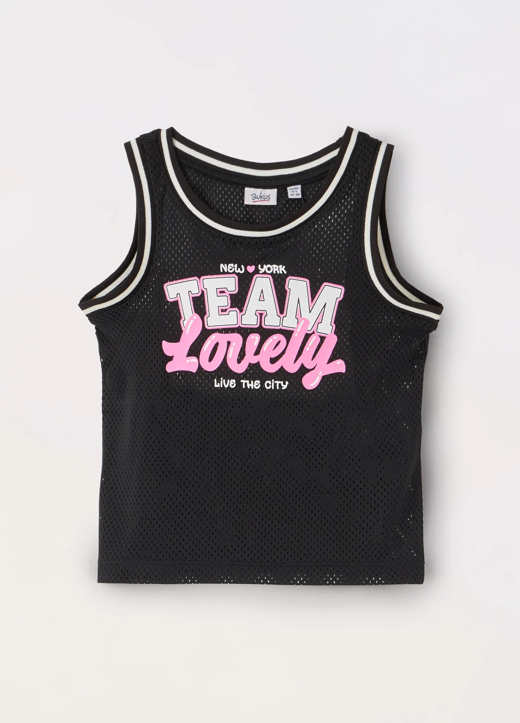 Blukids Canotta in tessuto mesh bambina- T-shirt