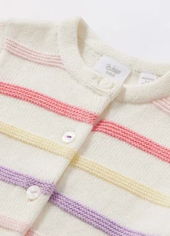 Blukids Cardigan girocollo in puro cotone neonata- Maglioncini