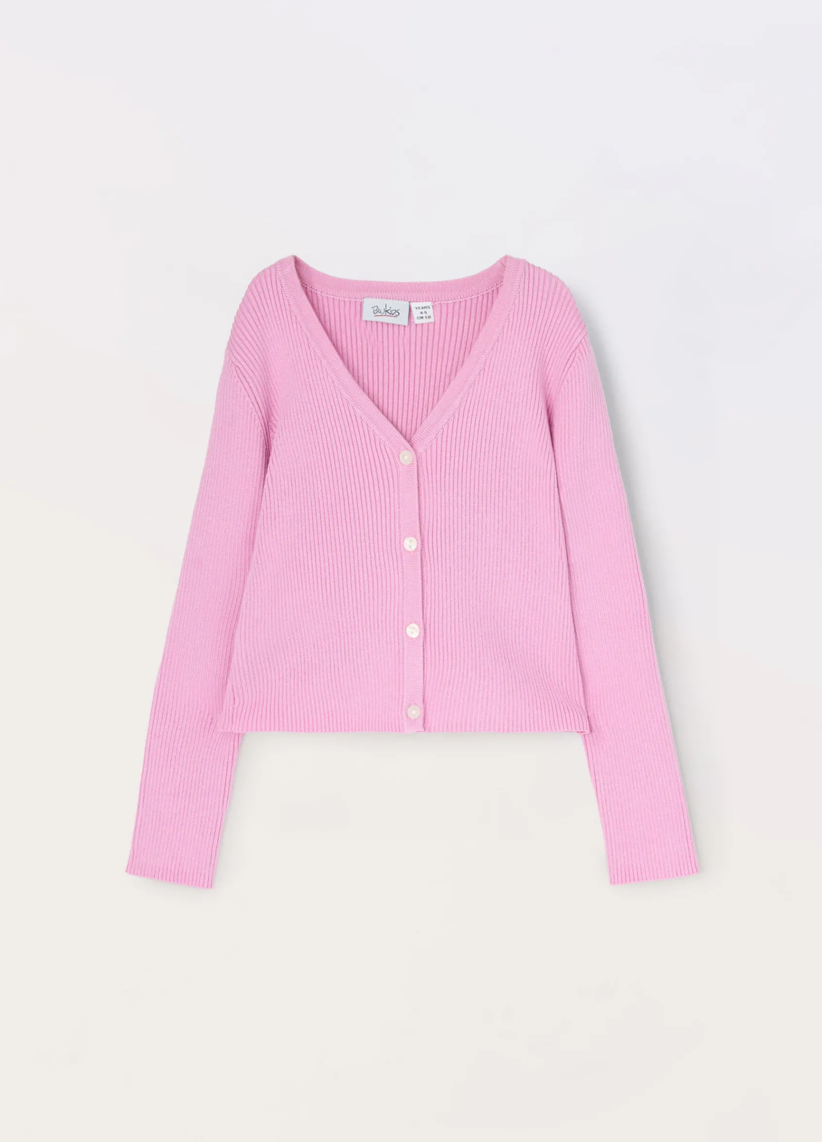 Blukids Cardigan in costina misto viscosa bambina- Maglioni