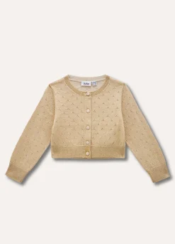 Blukids Cardigan in cotone pointelle neonata- Maglioncini