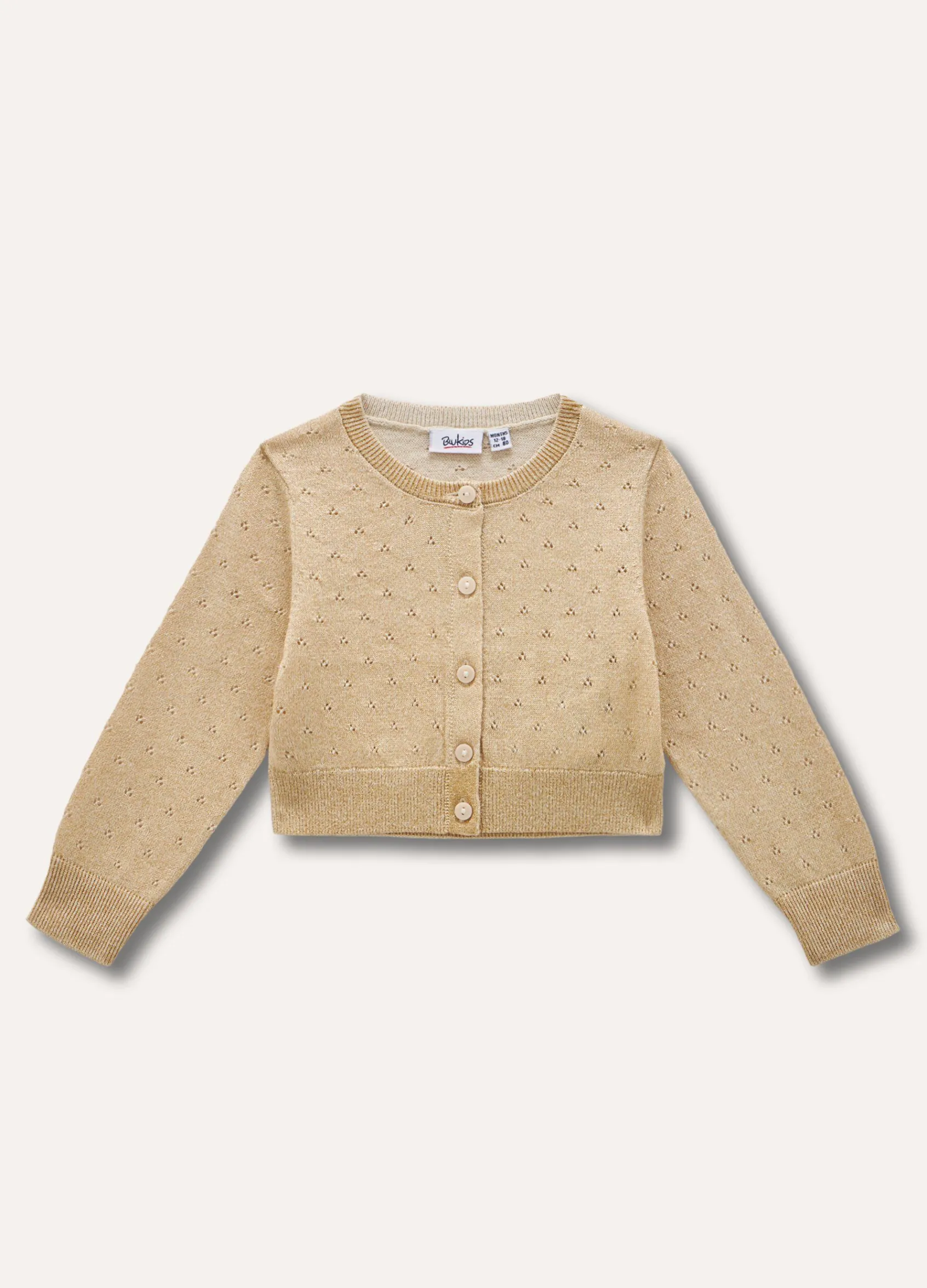 Blukids Cardigan in cotone pointelle neonata- Maglioncini