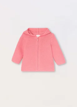 Blukids Cardigan in puro cotone con cappuccio neonata- Maglioncini