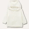 Blukids Cardigan in puro cotone tricot con cappuccio- Maglioncini