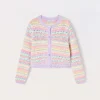Blukids Cardigan multicolor in puro cotone bambina- Maglioni