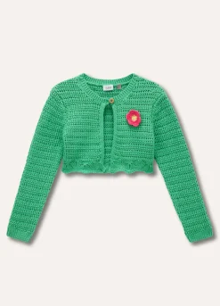 Blukids Cardigan tricot con ricami e applicazioni bambina- Maglioni