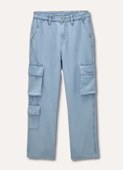 Blukids Denim cargo in puro cotone ragazzo- Jeans