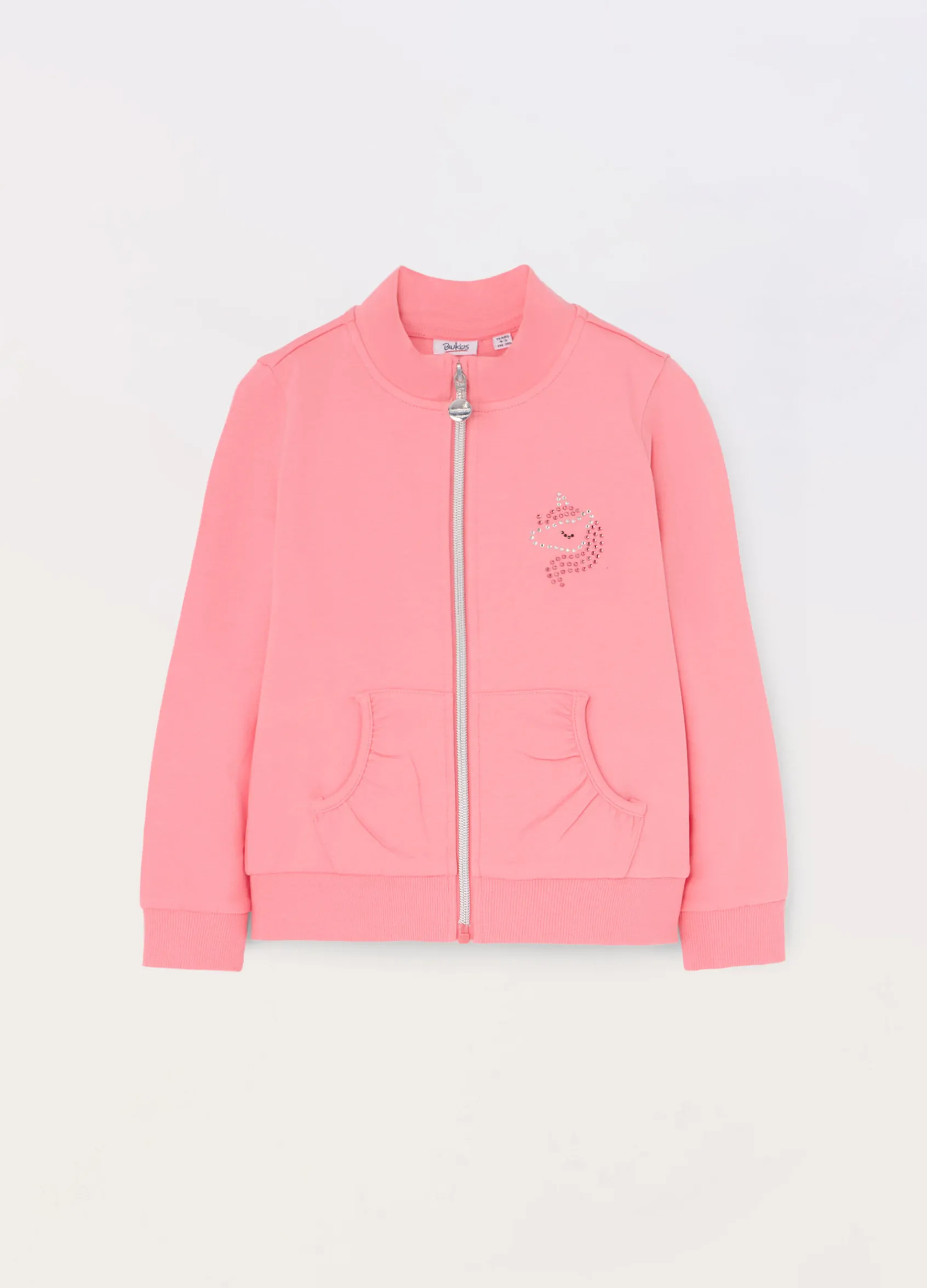 Blukids Felpa full zip in cotone stretch bambina- Felpe