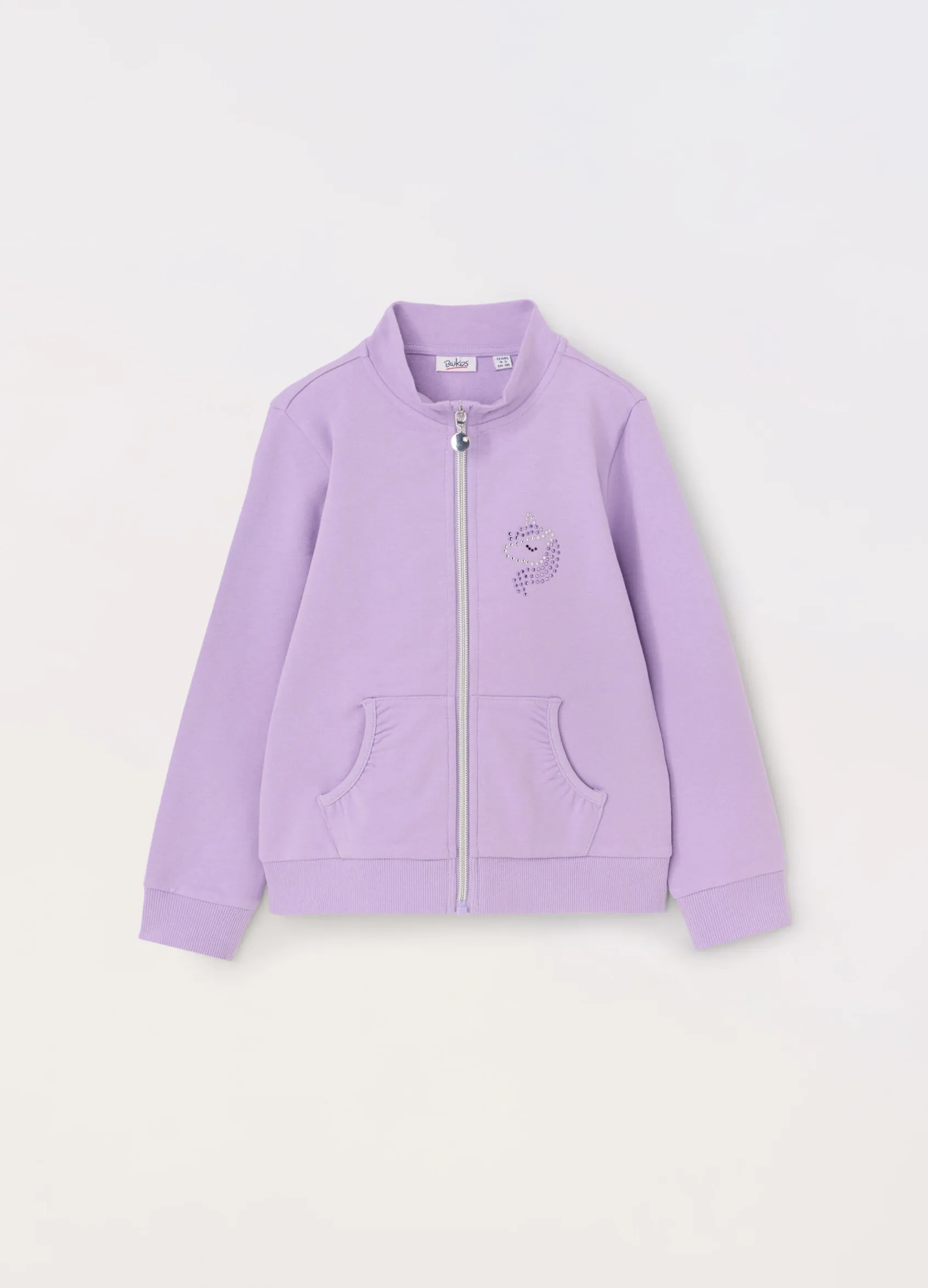 Blukids Felpa full zip in cotone stretch ragazza- Felpe