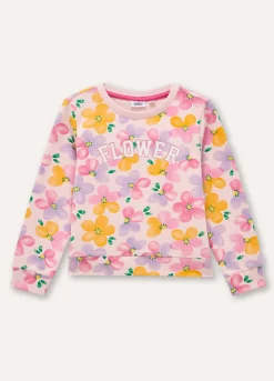 Blukids Felpa in cotone stretch con stampa bambina- Felpe