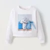 Blukids Felpa in misto cotone con applicazioni bambina- Felpe
