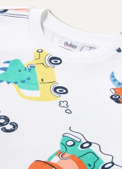 Blukids Felpa in puro cotone stampato neonato- Felpe