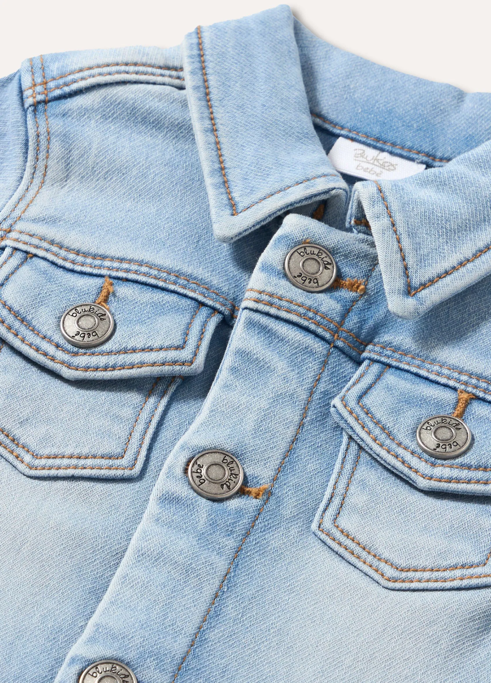 Blukids Giubbino in french terry denim neonato- Cappotti E Giubbotti