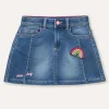 Blukids Gonna in denim con ricami bambina- Gonne